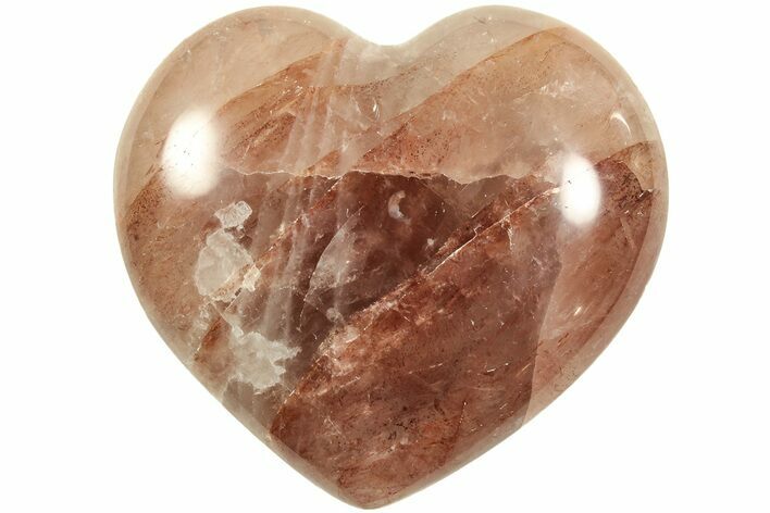 Polished Hematite (Harlequin) Quartz Heart - Madagascar #210504